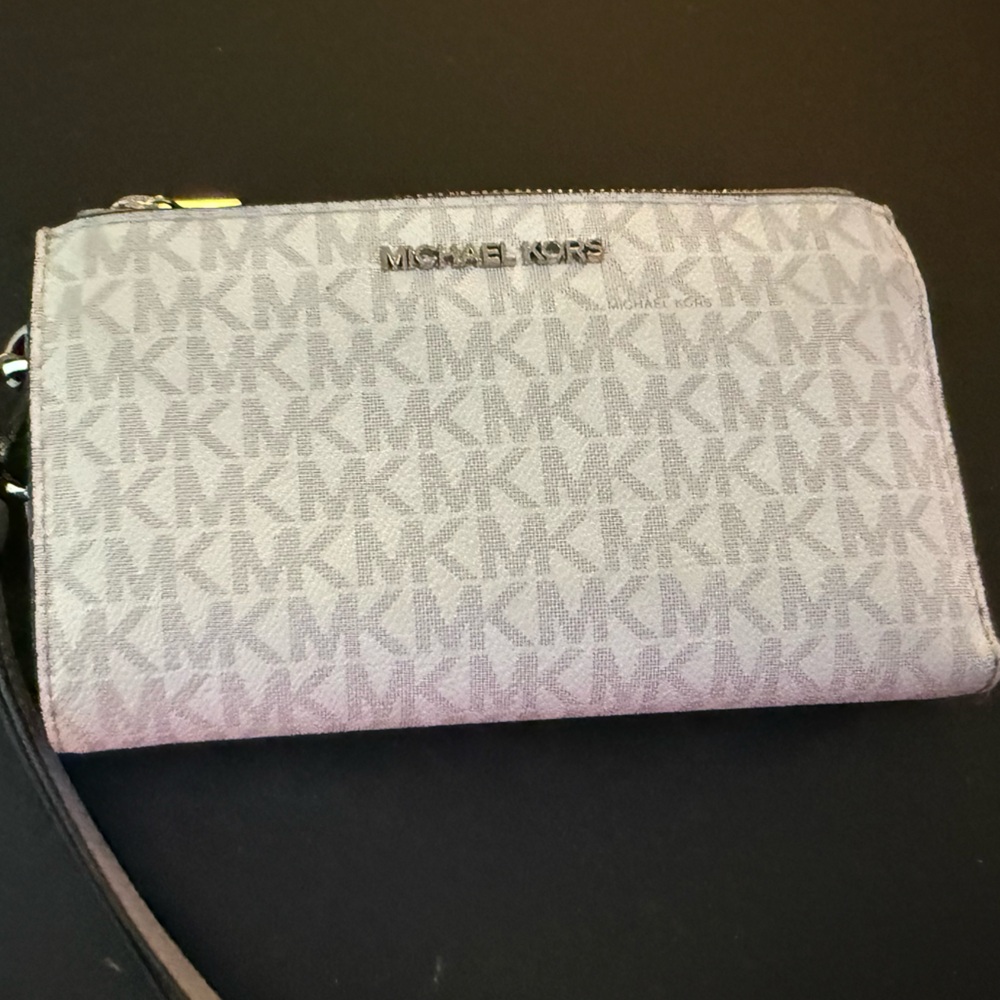 Michael Kors Monogram Wristlet in Cream